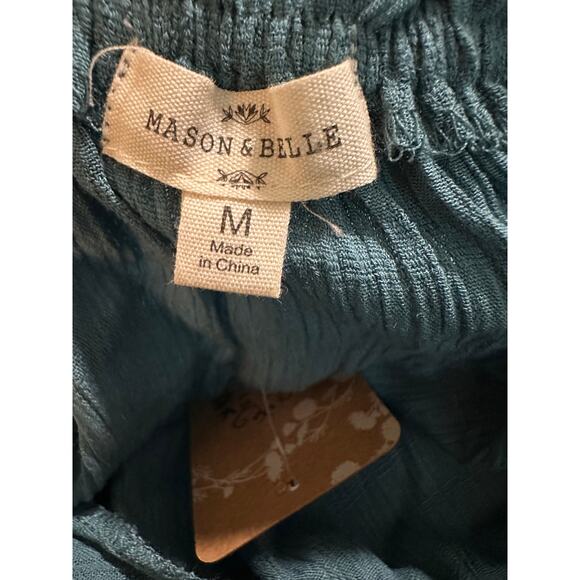 Mason & Belle Boho Crochet Aqua Blouse, Size Medium, NWT - Picture 7 of 9